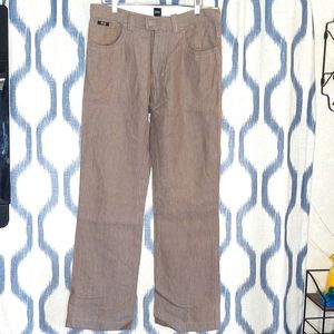 Linen Pinstripe Pants Hugo Boss 32x34 Tan Like New